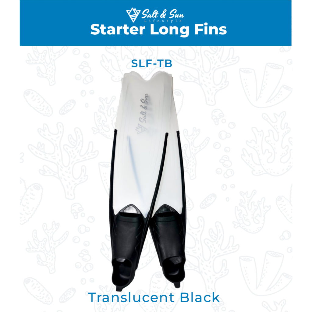 Salt & Sun Starter Freediving and Spearfishing Soft Foot Pocket Long Blade Fins