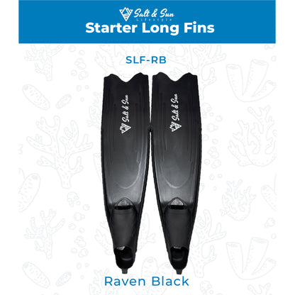 Salt & Sun Starter Freediving and Spearfishing Soft Foot Pocket Long Blade Fins